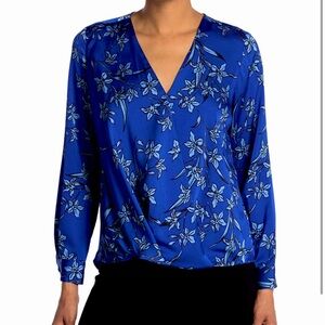 Vince Camuto Iris Surplice Long Sleeve Blouse